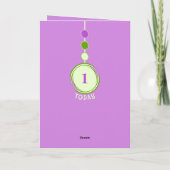 Carte Premier anniversaire 1 aujourd'hui nom photo viole (Dos)