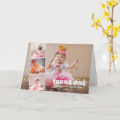 Carte Premier anniversaire 4 Collage photo Anniversaire (Fleur jaune)