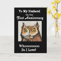 Premier Anniversaire À Mon Mari Drôle Chouette