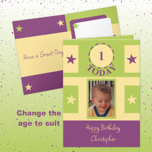 Carte Premier anniversaire ajouter nom photo 1 aujourd'h