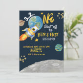 CARTE PREMIER ANNIVERSAIRE, ANNIVERSAIRE ESPACE, DÉCOLLA (Debout devant)