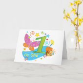 Carte Premier anniversaire bébé d'un an (Fleur jaune)