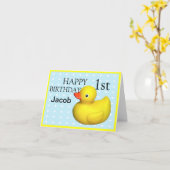 Carte Premier Anniversaire Caoutchouc (Fleur jaune)