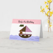 Carte Premier anniversaire de bébé (Fleur jaune)