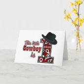 Carte Premier anniversaire de Cowboy (Fleur jaune)