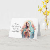 Carte Premier anniversaire de la perte de la mère béni M (Fleur jaune)