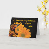 Carte Premier anniversaire de la perte de l'épouse papil (Fleur jaune)