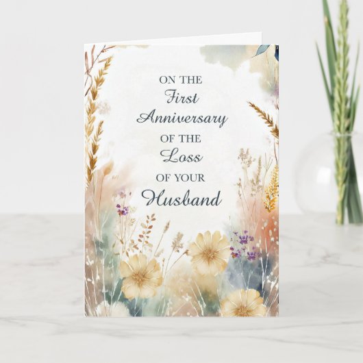 Carte Premier anniversaire de la perte du mari (Devant)