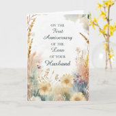 Carte Premier anniversaire de la perte du mari (Fleur jaune)