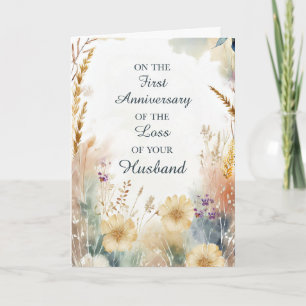Carte Premier anniversaire de la perte du mari