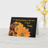 Carte Premier anniversaire de la perte du papillon de bé (Fleur jaune)