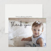 Carte Premier anniversaire de la petite fille Photo pers (Devant / Derrière)