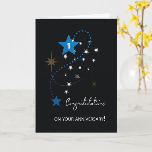 Carte Premier anniversaire de l'employé Félicitations ét (Fleur jaune)