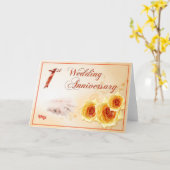 Carte Premier anniversaire de Mariage (Fleur jaune)