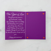 Carte premier anniversaire de mariage (Intérieur)