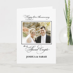 Carte Premier anniversaire de mariage nom personnalisé e