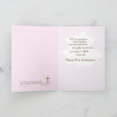 Carte Premier anniversaire du baptême Arche de la fille (Intérieur)