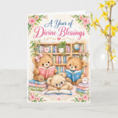 Carte Premier Anniversaire | Et Bénédictions Divines (Fleur jaune)