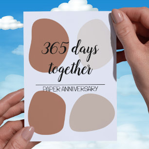 Carte Premier anniversaire mariage moderne