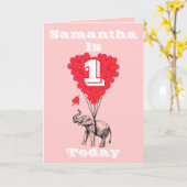 Carte Premier anniversaire personnalisé (Fleur jaune)