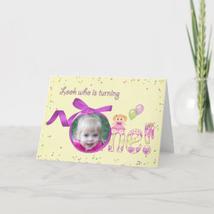 Carte Premier anniversaire pour fille