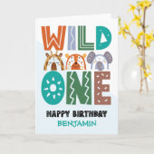 Carte Premier anniversaire Wild One (Fleur jaune)