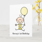 Carte Premier bébé personnalisé (Fleur jaune)