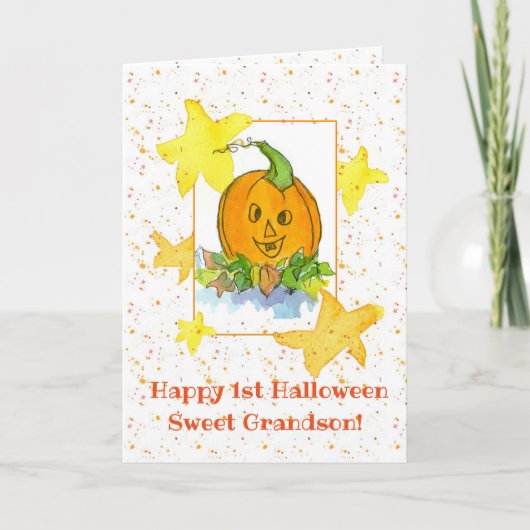 Carte Premier citrouille heureux de petit-fils de (Devant)
