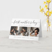 Carte  Premier collage photo personnalisé pour la fête d (Fleur jaune)