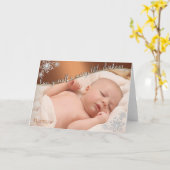 Carte Premier cuivre de Noël pour bébé - PHOTO DE VOTRE (Fleur jaune)
