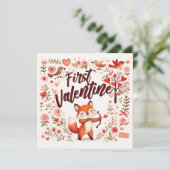 Carte Premier Cupidon de la Saint-Valentin - des drapeau (Debout devant)