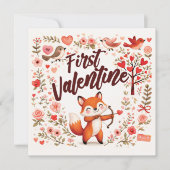Carte Premier Cupidon de la Saint-Valentin - des drapeau (Devant)