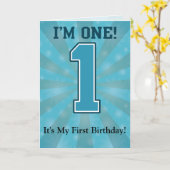 Carte Premier garçon d'anniversaire, je suis un, grand b (Fleur jaune)