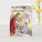 Carte Premier garçon de communion (Fleur jaune)