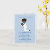 Carte Premier garçon noir communion (Fleur jaune)