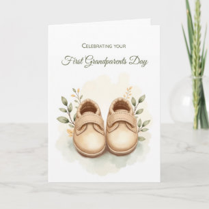 Carte Premier grand-parents Jour Garçon Aquarelle Chauss