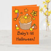 Carte Premier Halloween du bébé (Fleur jaune)
