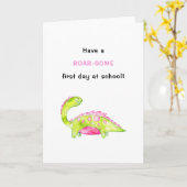 Carte Premier jour à l'école Retour à l'école drôle dino (Fleur jaune)