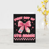 Carte Premier Jour De 6e Coquette Retour À L'école Fille (Fleur jaune)