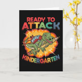 Carte Premier jour de jardin d'enfants Dinosaur (Fleur jaune)