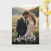 Carte Premier jour de la Saint-Valentin moderne avec pho (Fleur jaune)