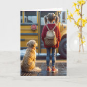 Carte Premier Jour De L'École Meilleurs Voeux (Fleur jaune)