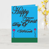 Carte Premier jour de travail (Fleur jaune)