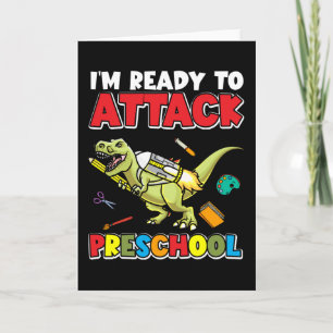Carte Premier Jour Du Dinosaure Préscolaire Retour À L'É