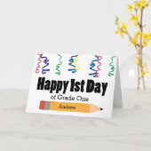 Carte Premier jour personnalisé de la première année sco (Fleur jaune)