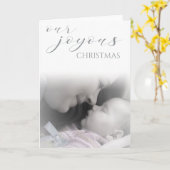 Carte Premier Joyeux de Noël pour bébé - PHOTO DE VOTRE  (Fleur jaune)