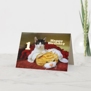 Carte Premier Kitten d'anniversaire avec Tiger de Jouet