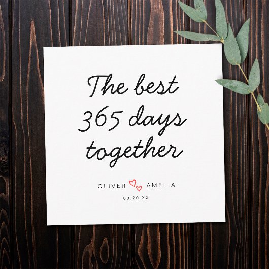 Carte Premier Mariage minimaliste personnalisé