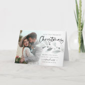 Carte Premier Marié Noël photo feuillage plié (Devant)