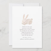 Carte Premier Merci d'anniversaire avec lapin dormant mi (Dos)